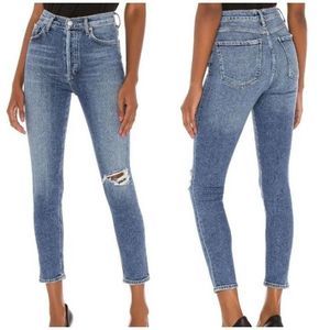 AGOLDE Jeans Nico High Rise Slim Jeans in Shoreline Button‎ Fly Size 26 (26x27)